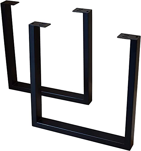 SAM Tischgestell, 2er Set, Roheisen lackiert, schwarz, Kufengestell für Holztische, 70 x 74 cm von SAM