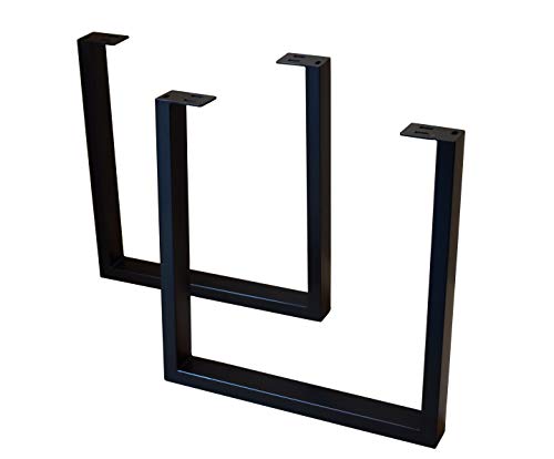 SAM Tischgestell, 2er Set, Roheisen lackiert, schwarz, Kufengestell für Holztische, 70 x 74 cm von SAM