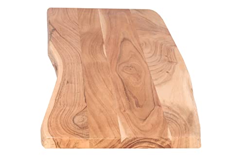 SAM Tischplatte 100x40 cm Curtis, Holzplatte Akazienholz massiv + naturfarben + lackiert, Baumkanten-Platte für Heimwerker, Arbeitsplatten, Tische & Fensterbretter von SAM
