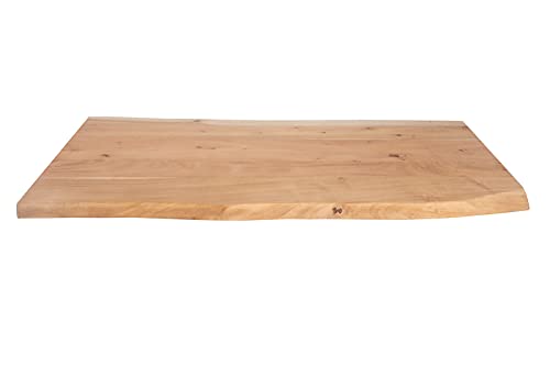 SAM Tischplatte 100x60 cm Tom, Holzplatte aus Akazienholz massiv + naturfarben + lackiert, stilvolle Baumkanten-Platte, pflegeleichtes Unikat, FSC® 100% Zertifiziert von SAM