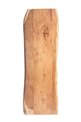 SAM Tischplatte 120x40 cm Tonia, Holzplatte Akazienholz massiv + naturfarben + lackiert, Baumkanten-Platte für Heimwerker, Arbeitsplatten, Tische & Fensterbretter von SAM