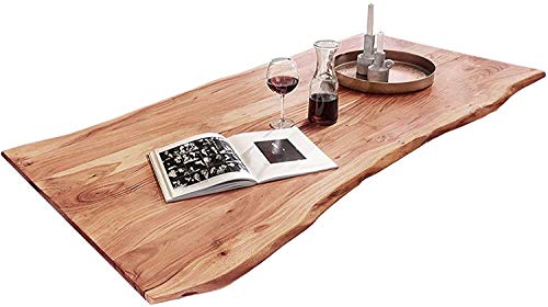 SAM Tischplatte 120x80 cm, Quintus, Akazie, naturfarben, stilvolle Baumkanten-Platte, Unikat von SAM