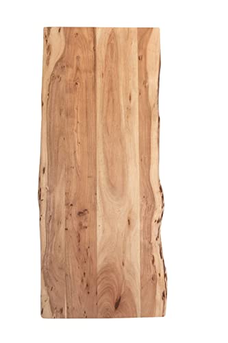 SAM Tischplatte 140x60 cm Toni, Holzplatte Akazienholz massiv + naturfarben + lackiert, Baumkanten-Platte für Heimwerker, Arbeitsplatten, Tische & Fensterbretter von SAM