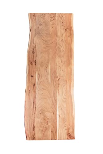 SAM Tischplatte 160x60 cm Toni, Holzplatte Akazienholz massiv + naturfarben + lackiert, Baumkanten-Platte für Heimwerker, Arbeitsplatten, Tische & Fensterbretter von SAM