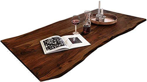 SAM Tischplatte 160x85 cm, Quintus, Akazie, nussbaumfarben, stilvolle Baumkanten-Platte, Unikat von SAM