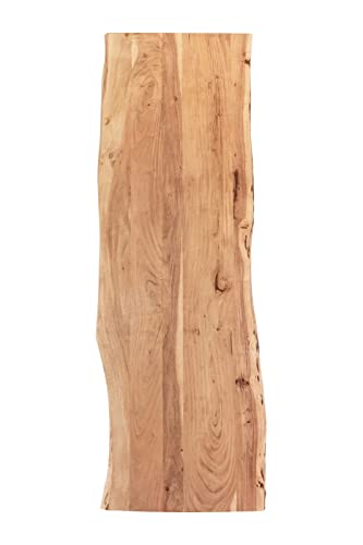 SAM Tischplatte 180x60 cm Toni, Holzplatte Akazienholz massiv + naturfarben + lackiert, Baumkanten-Platte für Heimwerker, Arbeitsplatten, Tische & Fensterbretter von SAM