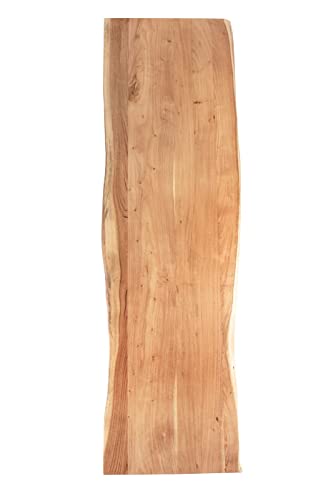 SAM Tischplatte 200x60 cm Toni, Holzplatte Akazienholz massiv + naturfarben + lackiert, Baumkanten-Platte für Heimwerker, Arbeitsplatten, Tische & Fensterbretter von SAM