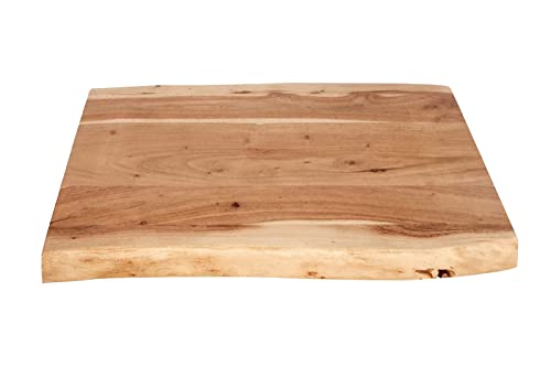 SAM Tischplatte 60x40 cm Louisa, Holzplatte Akazienholz massiv + naturfarben + lackiert, Baumkanten-Platte für Heimwerker, Arbeitsplatten, Tische & Fensterbretter von SAM
