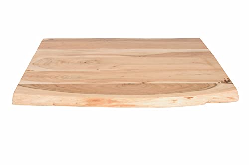 SAM Tischplatte 60x60 cm Tom, Holzplatte aus Akazienholz massiv + naturfarben + lackiert, stilvolle Baumkanten-Platte, pflegeleichtes Unikat von SAM