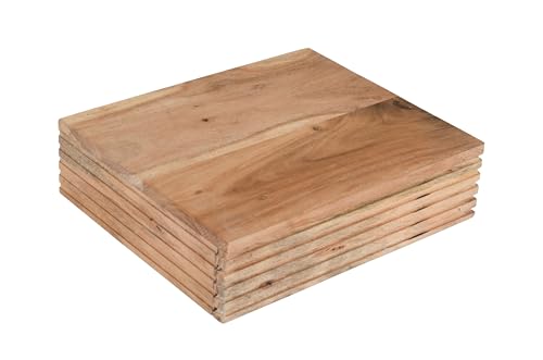 SAM Wandboard Leona | mit Schublade | Akazienholz massiv | Farbe: Natur | 30x25x8 cm | Wandkonsole/Regal mit gerillter Optik von SAM