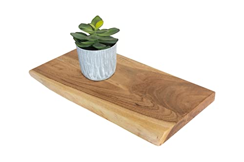 SAM Wandregal Amanda, Akazienholz massiv, naturfarben & lackiert, Holzregal/Steckboard mit Baumkante, 50x20 cm Regal von SAM