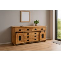 Sideboard Kommode 200 x 90 x 45 cm Akazienholz massiv naturfarben libro von SAM