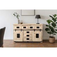 Sideboard Kommode Akazienholz massiv eichefarben 150 x 45 x 90 cm LIBRO von SAM