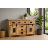 Sideboard Kommode Akazienholz massiv naturfarben 150 x 90 x 45 cm libro von SAM