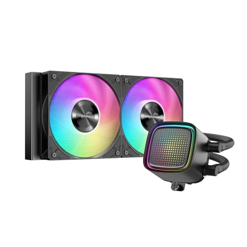 SAMA L50 AIO CPU-Wasserkühler – 240-mm-Radiator | Dot-Matrix-ARGB-Mirror-Pumpe | 2 × 120-mm-PWM-Lüfter | Intel LGA 1366/115X/2011/1200/1700/1851 & AMD AM5/AM4 | Leiser CPU-Wasserkühler – Schwarz SAMA L50 AIO CPU-Wasserkühler – 240-mm-Radiator | Dot-Matrix-ARGB-Mirror-Pumpe | 2 × 120-mm-PWM-Lüfter | Intel LGA 1366/115X/2011/1200/1700/1851 & AMD AM5/AM4 | Leiser CPU-Wasserkühler – Schwarz von SAMA