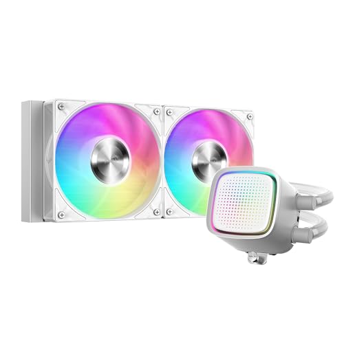 SAMA L50 AIO CPU-Wasserkühler–240-mm-Radiator | Dot-Matrix-ARGB-Mirror-Pumpe | 2 × 120-mm-PWM-Lüfter | Kompatibel mit Intel LGA 1366/115X/2011/1200/1700/1851 & AMD AM5/AM4 – Weiß SAMA L50 AIO CPU-Wasserkühler–240-mm-Radiator | Dot-Matrix-ARGB-Mirror-Pumpe | 2 × 120-mm-PWM-Lüfter | Kompatibel mit Intel LGA 1366/115X/2011/1200/1700/1851 & AMD AM5/AM4 – Weiß von SAMA
