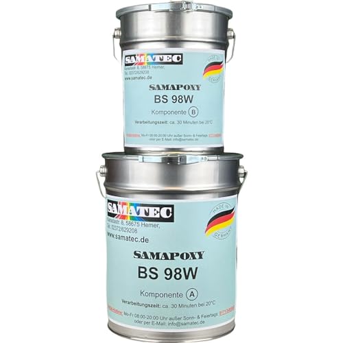 2K Bodenbeschichtung Betonbeschichtung Fliesenbeschichtung Fußbodenbeschichtung Epoxidharz - SamaPoxy BS98W 10Kg/50m² (RAL 7023 Betongrau) von SAMATEC