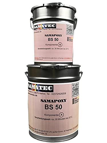 SAMATEC Grundierung Mörtelharz Laminierharz 2K Epoxidharz Gießharz Klarlack Grundierung BS50 (1 Kg / 5m²) von SAMATEC