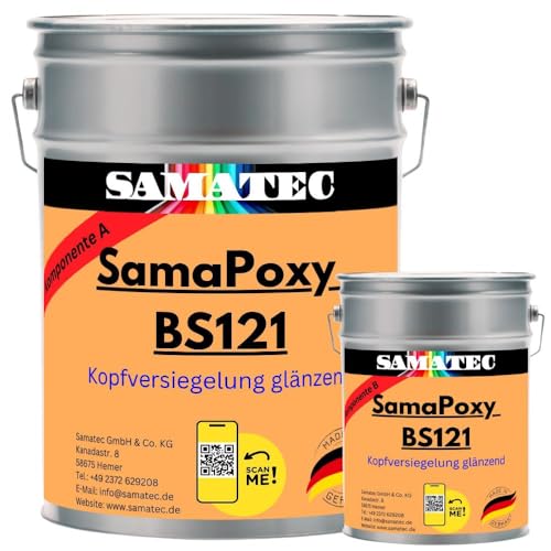 SAMATEC Kopfversiegelung Versiegelung 2K Epoxidharz Bodenbeschichtung glänzend SamaPoxy BS121 (1Kg) von SAMATEC