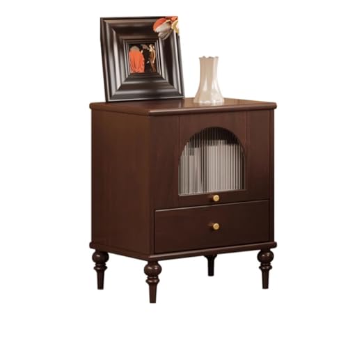 SAMCIOI Nachttisch/Sofatisch Französischer Retro-Nachttisch Aus Massivholz for Zuhause, Schlafzimmer, Kreativer Aufbewahrungsschrank Couchtisch von SAMCIOI