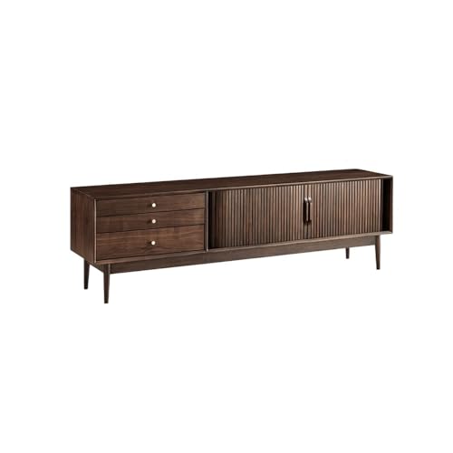 SAMCIOI TV-Konsole, Entertainment-Center ​​180cm Nussbaum Massivholz Retro-Aufbewahrungsschrank, Häuslicher Wohnzimmer Ablagetisch, Landhaus-Stil Unterhaltungszentrum​ TV-Ständer fürs Wohnzimmer von SAMCIOI