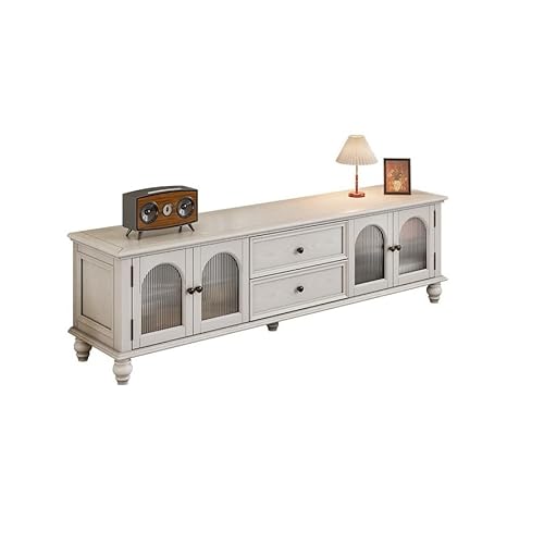 SAMCIOI TV-Konsole, Entertainment-Center 180cm Wohnzimmer TV Schrank Massivholz Hause Moderne Wand Schrank Retro Weiß TV-Ständer fürs Wohnzimmer von SAMCIOI