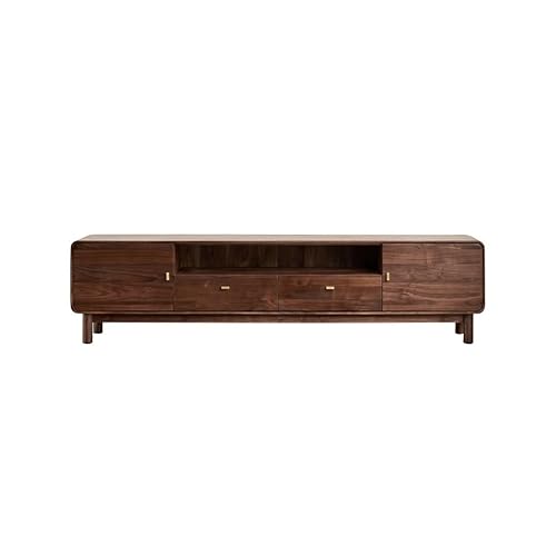 SAMCIOI TV-Konsole, Entertainment-Center 180x40x50cm Walnuss Wohnzimmer TV Entertainment Center, einfacher Stauraum abgerundete Ecke Bodenschrank, Lagermöbel TV-Ständer fürs Wohnzimmer von SAMCIOI