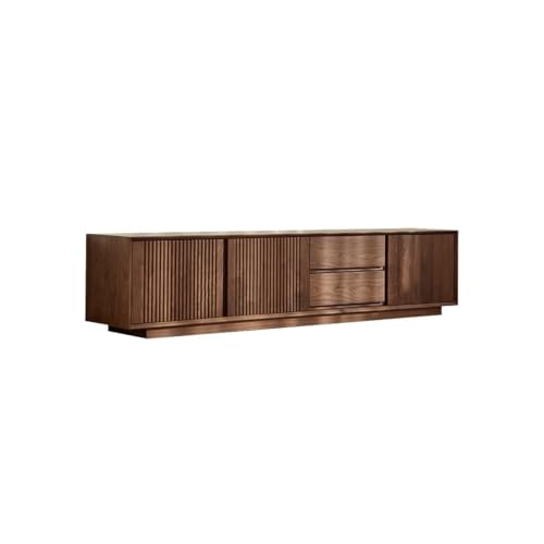 SAMCIOI TV-Konsole, Entertainment-Center 200x40x45cm Walnuss-TV-Ständer, einfache Aufbewahrungsmöbel aus Massivholz, Wohnzimmer-Entertainment-Center TV-Ständer fürs Wohnzimmer von SAMCIOI