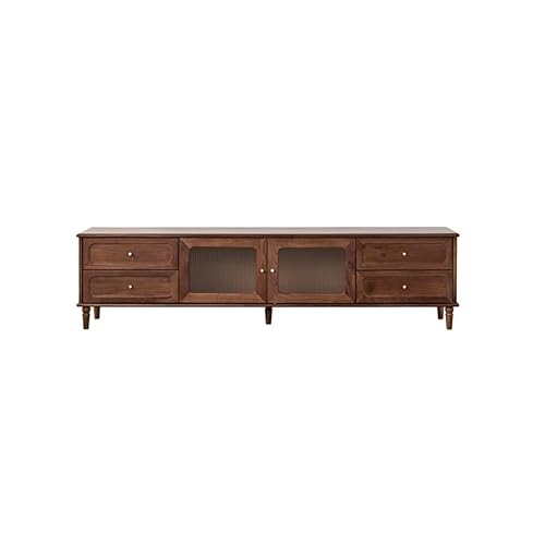 SAMCIOI TV-Konsole, Entertainment-Center 200x40x55cm Massivholz Home Wohnzimmer Retro Entertainment Center, Walnuss TV Seitenschrank, Lagermöbel TV-Ständer fürs Wohnzimmer von SAMCIOI