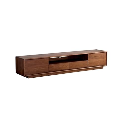 SAMCIOI TV-Konsole, Entertainment-Center 210 x 40 x 40 cm Walnuss-TV-Entertainment-Center, Massivholz-Bodenablagetisch, Modernes Wohnzimmermöbel mit niedriger Ablage TV-Ständer fürs Wohnzimmer von SAMCIOI