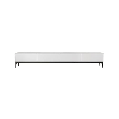 SAMCIOI TV-Konsole, Entertainment-Center ​​220cm Moderner Weißer Wohnzimmer Ablagetisch, Hochbeiniges Haushalts-Unterhaltungszentrum, Lagermöbel Geeignet für Hotels​ TV-Ständer fürs Wohnzimmer von SAMCIOI