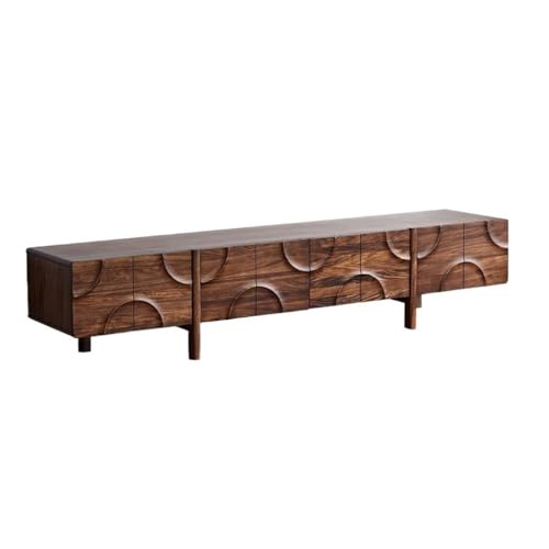 SAMCIOI TV-Konsole, Entertainment-Center Kreativ Geschnitzter Hochbeiniger Massivholz-TV-Schrank Wohnzimmer-Villa-Möbel-Lagerschrank TV-Ständer fürs Wohnzimmer von SAMCIOI