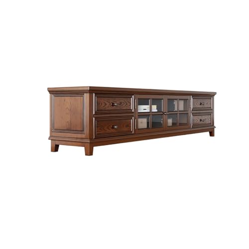 SAMCIOI TV-Konsole, Entertainment-Center Massivholz TV Schrank Wohnzimmer Möbel Retro Country Wand Lagerschrank Bodenschrank TV-Ständer fürs Wohnzimmer von SAMCIOI