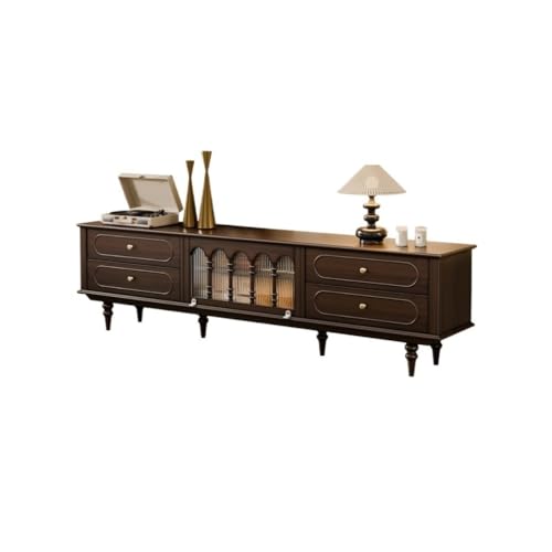 SAMCIOI TV-Konsole, Entertainment-Center TV-Schrank Massivholz Retro Wohnzimmer Home Lagerschrank Gegen Den Wandschrank TV-Ständer fürs Wohnzimmer von SAMCIOI