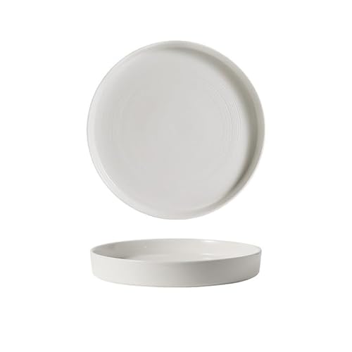 Stapelbare Moderne Essteller Weißer Speiseteller Servierteller Keramik Steak Western Stapelbare Moderne Essteller Weißer Speiseteller Servierteller Keramik Steak Western von SAMCIOI