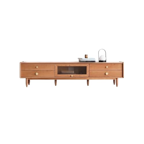 TV-Konsole, Entertainment-Center 200CM Kirschholz Rustikaler Haushalt Vorratsschrank, Minimalistisches Kleinwohnraum Wohnzimmermöbel Geeignet für Hotels, Pensionen, usw TV-Ständer fürs Wohnzimmer von SAMCIOI