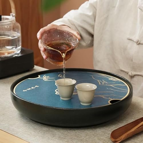 Teetablett Home Runder Teetisch Teetablett Chinesischer Stil Wasserspeicher Trockener Teetisch, Kung Fu Teetablett Drainage Teetablett Teehalter Tablett für draußen Teetablett Home Runder Teetisch Teetablett Chinesischer Stil Wasserspeicher Trockener Teetisch, Kung Fu Teetablett Drainage Teetablett Teehalter Tablett für draußen von SAMCIOI