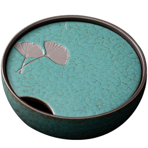 Teetablett Keramik Tee Tablett Haushalt Runde Kung Fu Tee-Set Kleine Tisch Wasser Lagerung Trockenen Retro meer Tablett für draußen von SAMCIOI