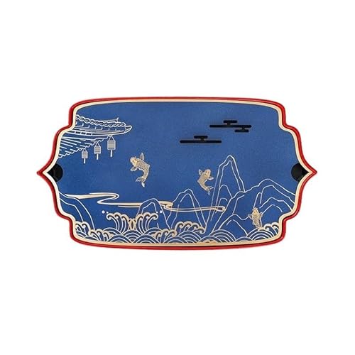Teetablett Teetablett Relief Home Wohnzimmer Wasserspeicher Trockener und nasser Teetisch, Tablett Kung Fu Teeservice Keramik Teetablett Tablett für draußen von SAMCIOI