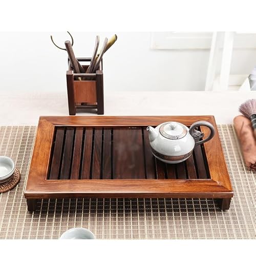 Teetablett Teetablett aus Ebenholz, Schubladenstil, Haushalts-Massivholz, Teetisch, Palisander, Teeservice, Wasserspeicher, einfaches Tee-/Meer-Teetablett Tablett für draußen von SAMCIOI