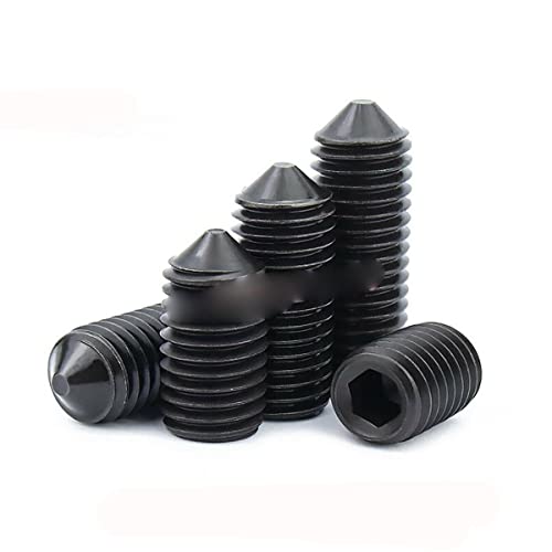 M2,5 M3 M4 M5 M6 M8 M10 M12 Innensechskantschrauben Kegelspitze Madenschraube DIN 914 Güte 12,9 Stahl Schwarz-M2,5 x 10 mm (10 Stück) von SAMCRY