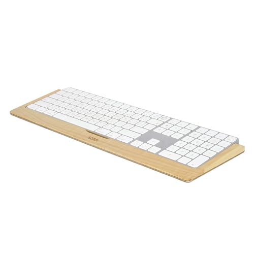 SAMDI Tastaturablage aus Holz, Apple iMac Standfuß, Edelstahl/Holz Tastaturständer für Magic Keyboard Montageplattform – A-Ahorn von SAMDI