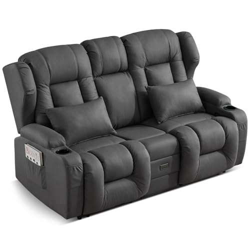SAMERY Zweisitzer Relaxsessel mit Liegefunktion, 2er-Fernsehsessel Kinosessel 2 Sitzer TV Sessel Heimkino Sitze mit klappbare Mittelkonsole, 4 Getränkehalter, Mehrfachsteckdose, Anthrazit Zweisitzer SAMERY Zweisitzer Relaxsessel mit Liegefunktion, 2er-Fernsehsessel Kinosessel 2 Sitzer TV Sessel Heimkino Sitze mit klappbare Mittelkonsole, 4 Getränkehalter, Mehrfachsteckdose, Anthrazit Zweisitzer von SAMERY