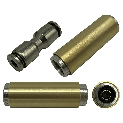 Steckverbinder 4-16mm Ø für Kunststoffrohr PU Schlauch Messing Druckluft Metall gerade Winkel T-Stück Reduzierung (11mm Ø (gerade)) von SAMETRUCK