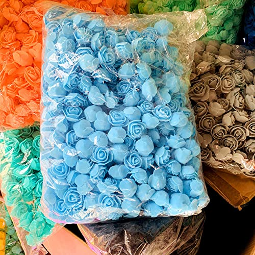 50/100/200/500 Stück 3 cm Schaumrose für Bären künstliche Blumen DIY Geschenkbox Hochzeit dekorative Weihnachtsdekoration 20 Farben, blau, 200 von SAMEZA