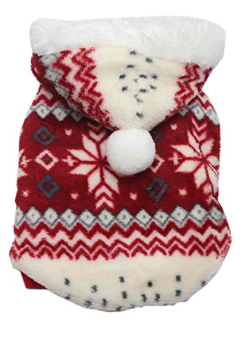 SAMGU Hundekleidung Warm Weihnachten Hundepullover Kapuzenpullover Rot S von SAMGU