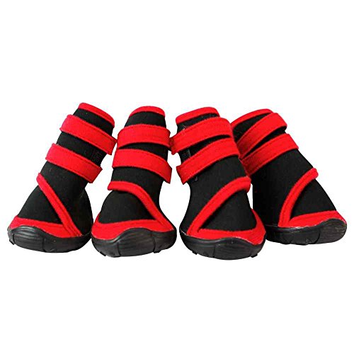 SAMGU Hundeschuhe Dog Boots Geeignet für Pfotenschutz Schuhe Hunde Schuhe Farbe rot Size XX-Small von SAMGU