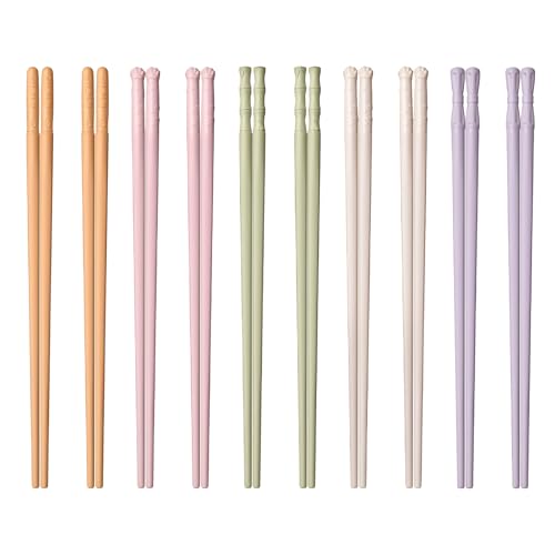 10 Paar bunte Essstäbchen, wiederverwendbar, spülmaschinenfest, rutschfeste Fiberglas-Essstäbchen mit bezaubernder Katzenpfote, Schleife, Bambus-Design, Geschenke für Freunde und Katzenliebhaber 10 Paar bunte Essstäbchen, wiederverwendbar, spülmaschinenfest, rutschfeste Fiberglas-Essstäbchen mit bezaubernder Katzenpfote, Schleife, Bambus-Design, Geschenke für Freunde und Katzenliebhaber von SAMIQU