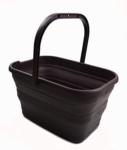 SAMMART 12L Faltbarer rechteckiger handlicher Eimer (1, Brown) von SAMMART
