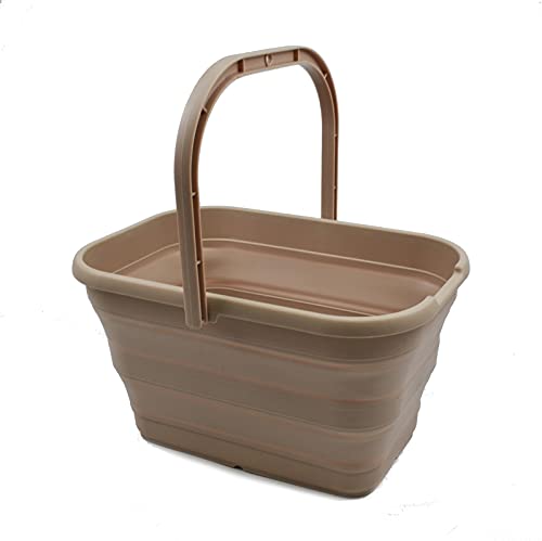 SAMMART 12L Faltbarer rechteckiger handlicher Eimer (1, Aprikose) von SAMMART